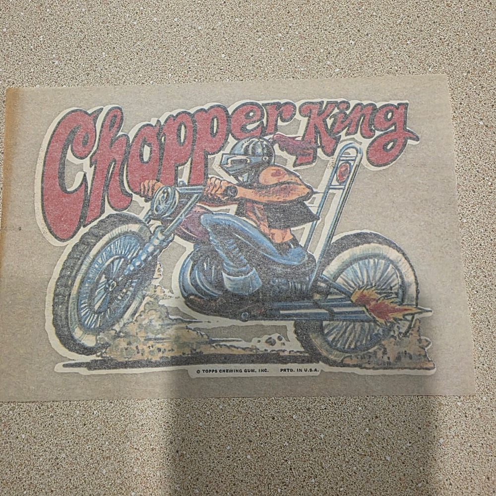 Vtg 70 Topps Chewing Gum Iron On Graphic T-Shirt Transfer Decal 4x6 Chopper King